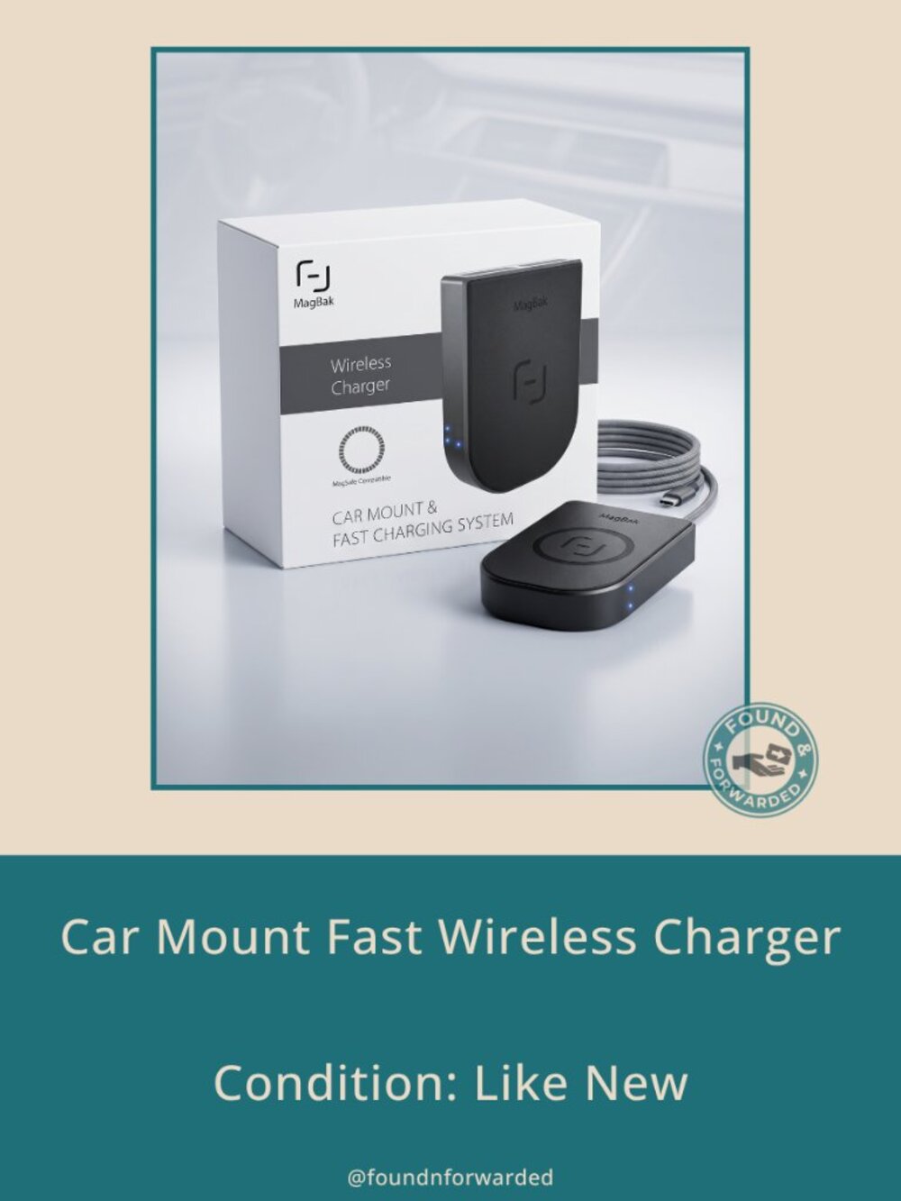 MagBak Car Mount Fast Wireless Charger MagSafe Compatible New in Box